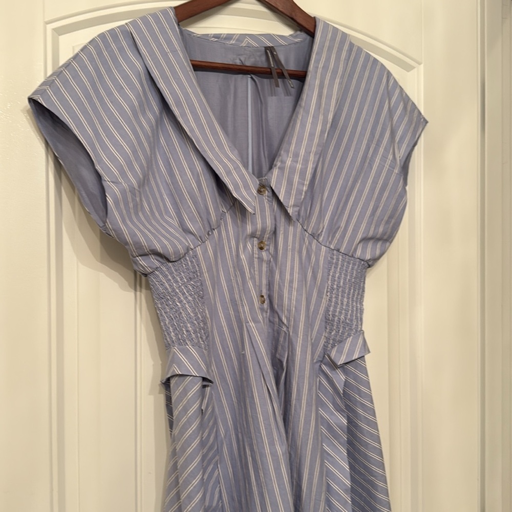 NWOT GORGEOUS ANTHROPOLOGIE cottage core Parisian pleated Midi Dress - Picture 7 of 9